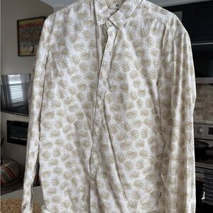 Stylish Men's Shirt with Leaf Pattern